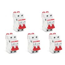 Kit C/5 - Disjuntor Steck Din Bipolar 02A Sdd62C02 Kit C/5 - Disjuntor Steck Din Bipolar 02A Sdd62C02