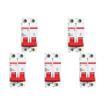 Kit C/5 - Disjuntor Steck Din Bipolar 16A Sd62 3Ka