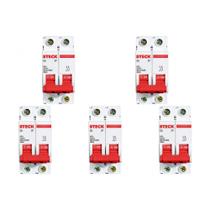 Kit C/5 - Disjuntor Steck Din Bipolar 50A Sd62 3Ka Kit C/5 - Disjuntor Steck Din Bipolar 50A Sd62 3Ka
