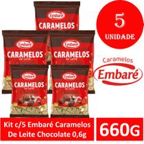 Kit c/5 Embaré Caramelos De Leite Chocolate 660g
