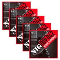 Kit C/ 5 Encordoamento Níquel Para Guitarra Elétrica Nig 009