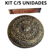 Kit C/ 5 ESCUDO MEDIEVAL DOURADO BRINQUEDO FESTA COSPLAY