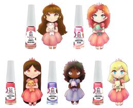 Kit C/5 Esmaltes Infantil A Base De Água Amusant Princesas