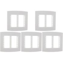 Kit C/5 - Espelho Placa Peesa Alfa P1533 4X4 6Modulo Branco