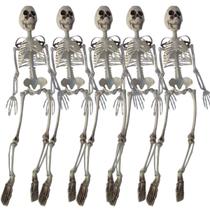 Kit C/5 Esqueleto 90cm Caveira Halloween Decoração Enfeite Kit C/5 Esqueleto 90cm Caveira Halloween Decoração Enfeite