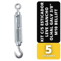 Kit C/5 Esticador Leve Gancho Olhal Galv 3/8" M10 Bellift