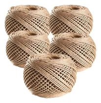 Kit C/5 Fio Cordão Barbante Rami 2mm Rolo 100g Sisal 90 Mts