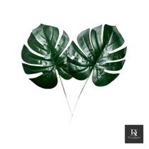 Kit C/5 Folhas Costela de Adão Planta Artificial Decoração Folhagem Artificial