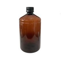 Kit c/ 5 frasco pet ambar 1000ml com tampa lacre preta Kit c/ 5 frasco pet ambar 1000ml com tampa lacre preta