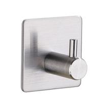 Kit C/ 5 Ganchos Cabide Parede Adesivo Quadrado Inox
