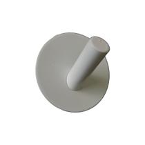 Kit C/ 5 Ganchos Cabide Parede Adesivo Redondo Inox Cor: Branco