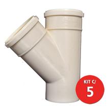 Kit C/ 5 Junção P/ Esgoto 45 100x100mm Multilit Kit C/ 5 Junção P/ Esgoto 45 100x100mm Multilit