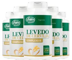 KIT C/5 Levedo De Cerveja Complexo B 450mg 1000 Comp - Unilife