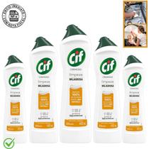 Kit c/ 5 limpador cif cremoso limpeza profunda 450ml laranja - Poder Desengordurante Multiuso