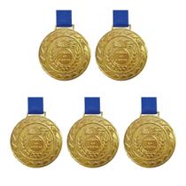Kit C/ 5 Medalhas de Ouro M43 Honra ao Mérito Fita Azul Kit C/ 5 Medalhas de Ouro M43 Honra ao Mérito Fita Azul