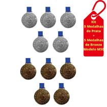 Kit C/5 Medalhas de Prata + 5 Medalhas de Bronze M50 Crespar
