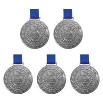 Kit C/ 5 Medalhas de Prata M43 Honra ao Mérito Fita Azul