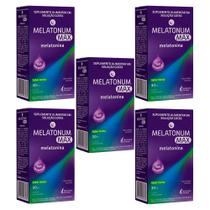 Kit c/5 Melatoninas Melatonum Max 30ml Gotas Sabor Menta