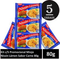 Kit c/5 Miojo Nissin Lámen Sabor Carne 80g