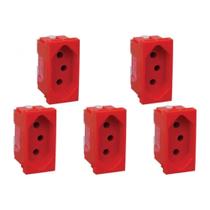 Kit C/5 - Modulo Pial Pop Vermelho 1 Tomada 20A Lg03020Vm Kit C/5 - Modulo Pial Pop Vermelho 1 Tomada 20A Lg03020Vm