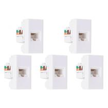 Kit C/5 - Modulo Steck Linha Stella Tomada Rj45 - Branco ... Kit C/5 - Modulo Steck Linha Stella Tomada Rj45 - Branco ...