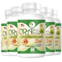 Kit C/5 Or a Pr o No bis, Cúr cu ma e Gengibre 60 Cps fits life
