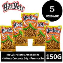 Kit C/5 Pacotes Amendoim Hittnuts Crocante 30g -