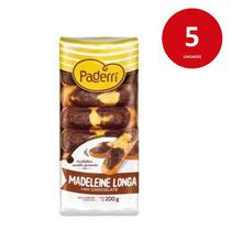 Kit c/5 Pacotes de MADELEINE LONGA CHOCOLATE PADERRI 200G