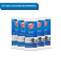 Kit C/5 Pacotes Esponjas Fibra Scotch Brite Azul 3m Não Risca Bucha Lava Louça Limpeza Leve Multiuso Kit C/5 Pacotes Esponjas Fibra Scotch Brite Azul 3m Não Risca Bucha Lava Louça Limpeza Leve Multiuso