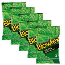Kit c/ 5 Pacotes Preservativo Blowtex Menta c/ 3 Un Cada
