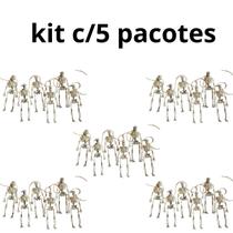 kit c/5 pacotes varal c/6 esqueletos decoração Halloween