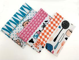 Kit c/ 5 panos de prato atoalhados 100% algodão para cozinha Kit c/ 5 panos de prato atoalhados 100% algodão para cozinha