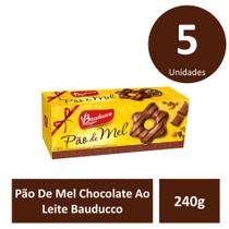 Kit c/5 Pão De Mel 240g Chocolate Ao Leite Bauducco