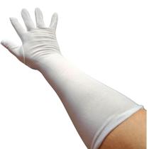 kit c/5 pares Luva branca 40cm cosplay longa fantasia festa