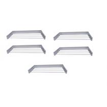 KIT c/ 5 pçs Varal Magico 4 Varetas Aluminio 50cm - Dobravel Branco KIT c/ 5 pçs Varal Magico 4 Varetas Aluminio 50cm - Dobravel Branco