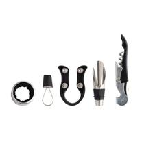 Kit C/5 Peças Abridor De Vinho Inox Saca Rolhas Acessórios Kit C/5 Peças Abridor De Vinho Inox Saca Rolhas Acessórios