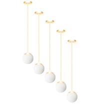 Kit c/5 pendente globo stuttgart - dourado brilho bf fl
