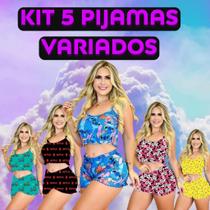 Kit C/5 Pijama Ondinha Personagens Adulto
