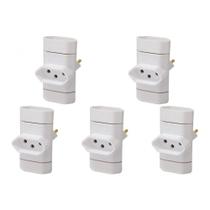 Kit C/5 - Pino 3 Saidas 2 Polos+Terra Perlex Branco 345Br Kit C/5 - Pino 3 Saidas 2 Polos+Terra Perlex Branco 345Br