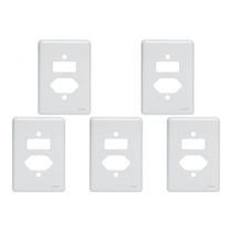 Kit C/5 - Placa Perlex Branca 4X2 (1 Saida+1Tomada) 23Pl2It Kit C/5 - Placa Perlex Branca 4X2 (1 Saida+1Tomada) 23Pl2It