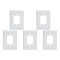 Kit C/5 - Placa Perlex Branca 4X2 (3 Saida Ou 1 Saida+Tomada ..