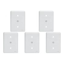 Kit C/5 - Placa Perlex Branca 4X2 (Cega+Furo) 23Pl0/6 Kit C/5 - Placa Perlex Branca 4X2 (Cega+Furo) 23Pl0/6