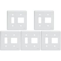 Kit C/5 - Placa Perlex Branca 4X4 (1 Saida+2 Saida) 23Pl12 Kit C/5 - Placa Perlex Branca 4X4 (1 Saida+2 Saida) 23Pl12