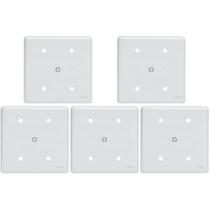 Kit C/5 - Placa Perlex Branca 4X4 (Cega+Furo) 23Pl00/66