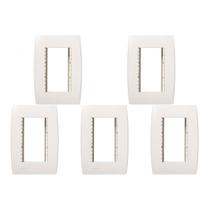 Kit C/5 - Placa Soprano Ilus 4X2 (3 Modulos Horizontal) ...