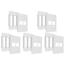Kit C/5 - Placa Steck Linha Stella Branca 4X4 - 2 Modulos... Kit C/5 - Placa Steck Linha Stella Branca 4X4 - 2 Modulos...