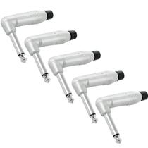 Kit C/ 5 Plug P10 Em L 90 Graus Mono Macho De Cabo - P10 90