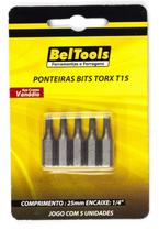 Kit c/ 5 Ponta Bit Torx 25mm X 1/4 XT15 Beltools