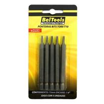 Kit c/ 5 Ponta Bit Torx 75mmX1/4xT9 Beltools