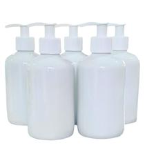 Kit c/ 5 Porta Álcool Gel / Sabonete Líquido 300ml, Saboneteira - Porcelana Branca